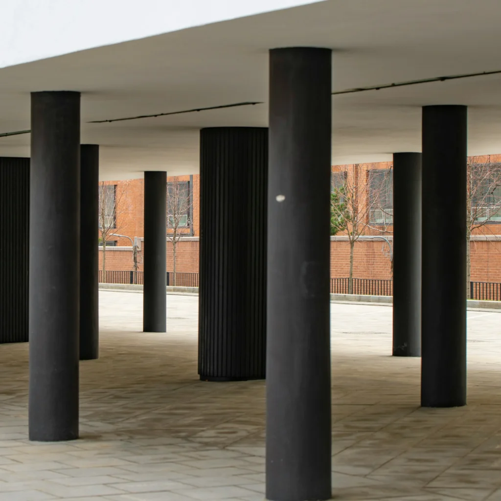 professional painting services done on commercial columns