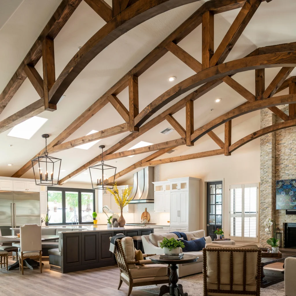 professional staining services done on decorative wooden elements