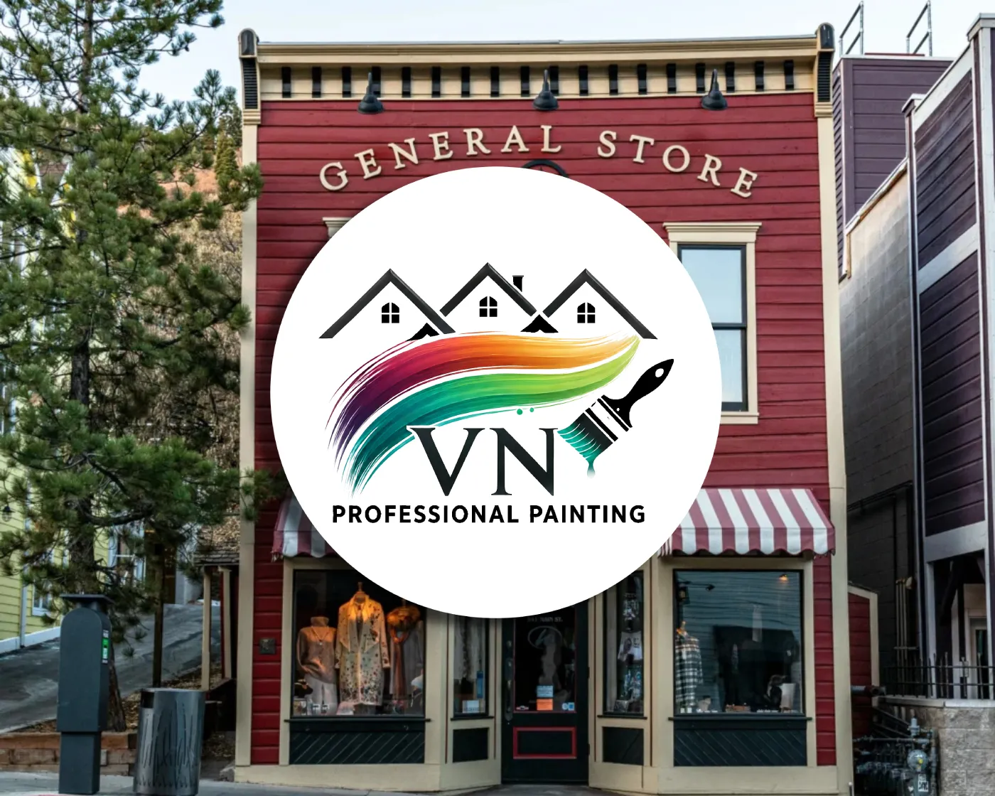 Storefront with vibrant red paint, one element of commercial painting services provided by VN Professional Painting